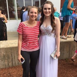 White Strapless Prom Dress (Sweetheart Neckline)